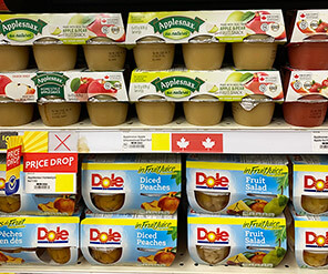 Dole fruit on the shelf